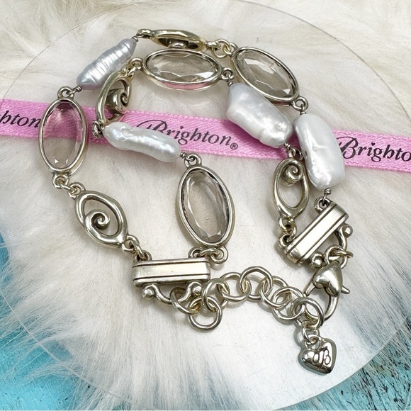 BRIGHTON 7th Avenue Freshwater Pearl Bracelet Silver Plate Multi Strand - Picture 7 of 10